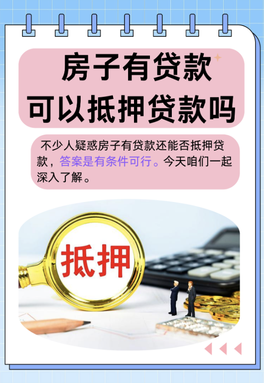 苏州房子有贷款可以抵押贷款吗？